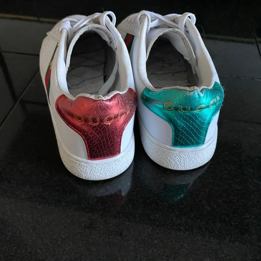 Gucci White WOMEN'S ACE SNEAKER WITH BEE - Picture 4 of 12